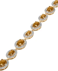 Amethyst (5 ct. t.w.) & Diamond (1/10 Halo Link Bracelet 14k Rose Gold-Plated Sterling Silver (Also Citrine Rhodolite Garnet)