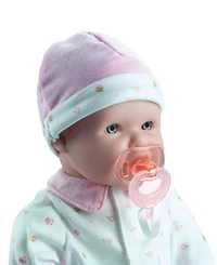 La Baby Caucasian 16" Soft Body Baby Doll Pink Outfit