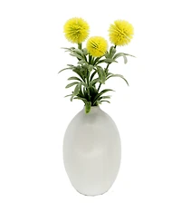 11" Artificial Pom Pom in Ceramic Vase
