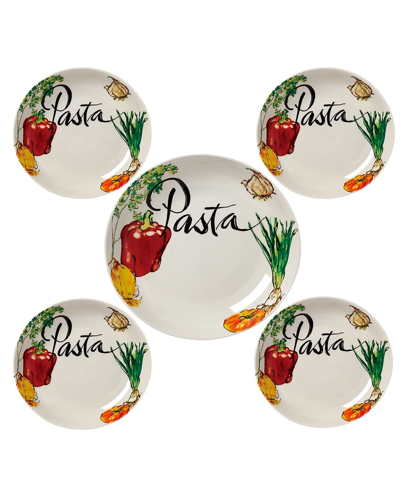 Vegetable Porcelain Pasta by Lorren Home Trends, Set of 5