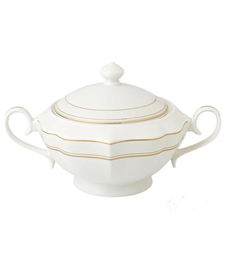 Lorren Home Trends La Luna Collection Bone China Soup Tureen and Lid, Charlotte Design