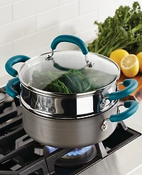 Rachael Ray Create Delicious Hard Anodized Aluminum Nonstick 3-Qt. Steam Set