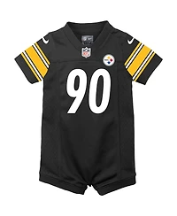 Infant T.j. Watt Black Pittsburgh Steelers Game Romper Jersey