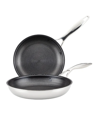 Circulon SteelShield C-Series Tri-Ply Clad Nonstick Frying Pan Set, 2-Piece, Silver