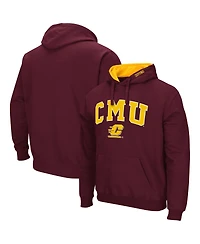Men's Maroon Cent. Michigan Chippewas Arch and Logo Pullover Hoodie