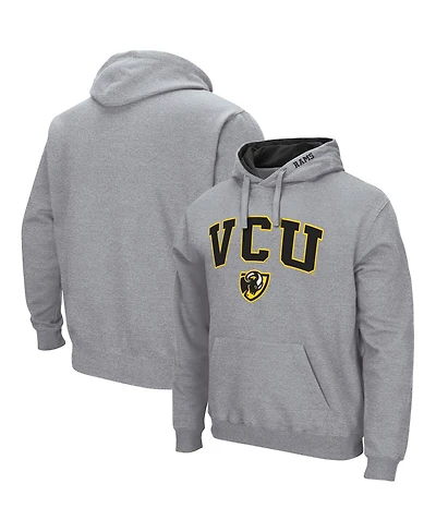 Men's Heathered Gray Vcu Rams Arch and Logo Pullover Hoodie