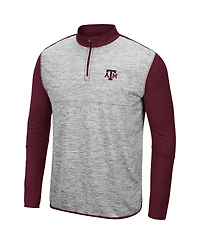 Men's Heathered Gray, Maroon Texas A M Aggies Prospect Quarter-Zip Jacket