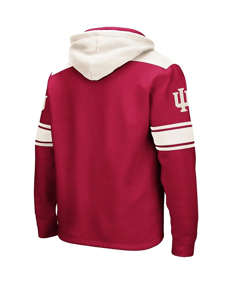 Men's Crimson Indiana Hoosiers 2.0 Lace-Up Logo Pullover Hoodie