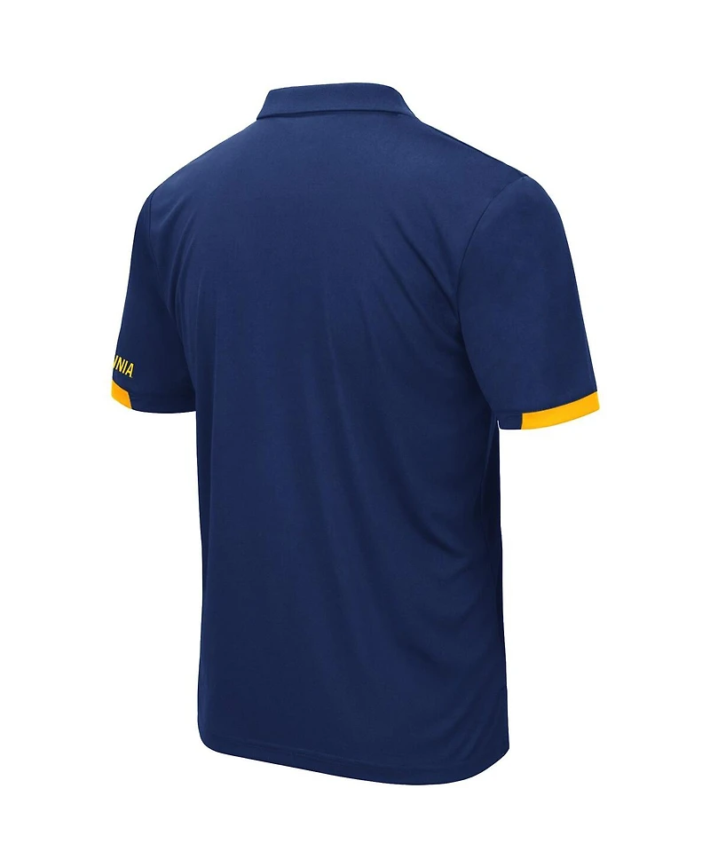 Men's Navy West Virginia Mountaineers Logo Santry Polo Shirt