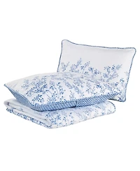 Laura Ashley Flora Cotton Reversible Piece Quilt Set