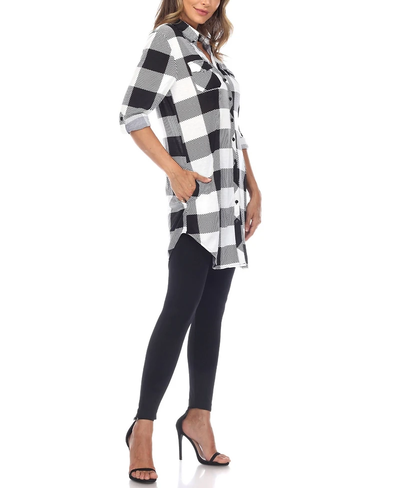 Women's Plaid Tunic Shirt