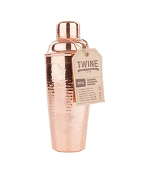 Twine Hammered Copper Cocktail Shaker with Built-in Strainer, 25 Oz