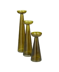 The Novogratz Glass Pillar Candle Holder, Set of 3