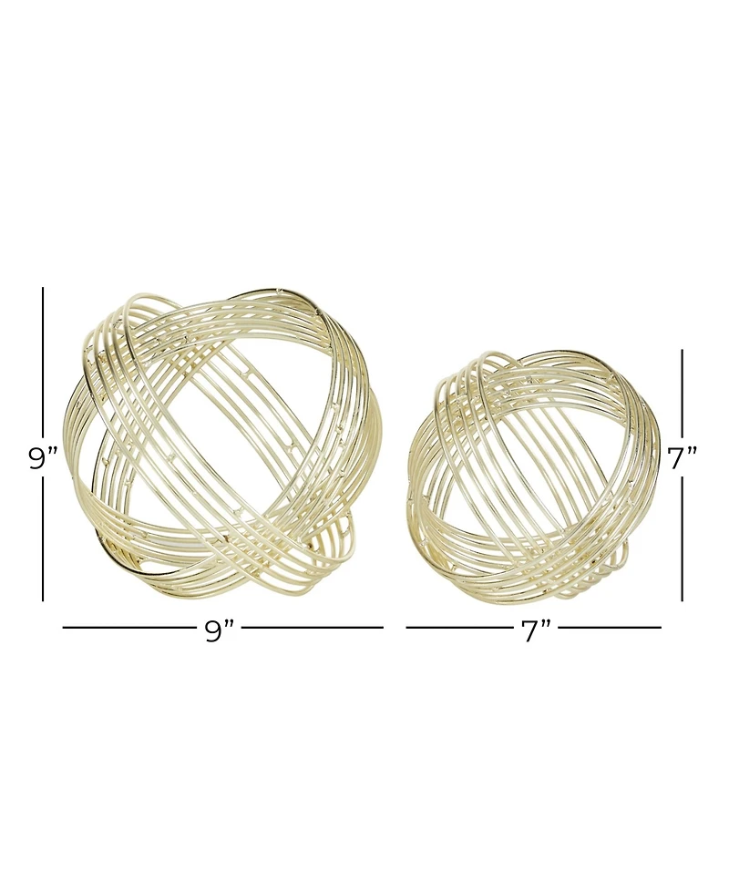 Metal Modern Geometric Sculpture, Set of 2