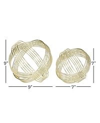 Metal Modern Geometric Sculpture, Set of 2