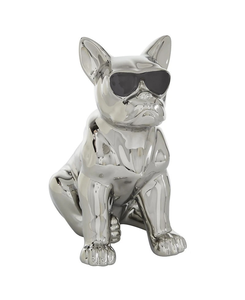 CosmoLiving by Cosmopolitan Ceramic Glam Dog Sculpture, 12" x 6"