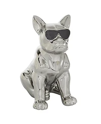 CosmoLiving by Cosmopolitan Ceramic Glam Dog Sculpture, 12" x 6"