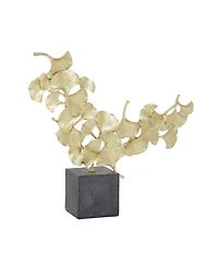 CosmoLiving by Cosmopolitan Polyresin Contemporary Gingko Leaf Sculpture, 17" x 18"
