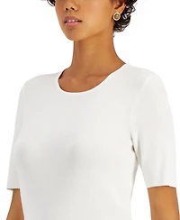 Tahari Asl Women's Fine-Rib Crewneck Sweater T-Shirt
