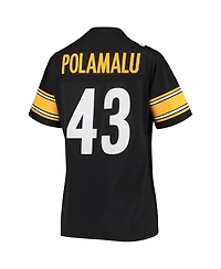 Women's Troy Polamalu Black Pittsburgh Steelers Legacy Replica Team Jersey