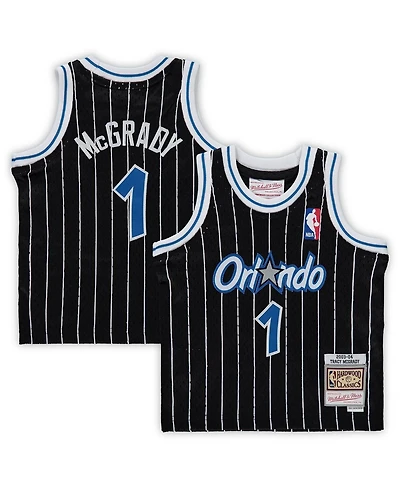 Baby Boys and Girls Mitchell & Ness Tracy McGrady Black Distressed Orlando Magic 2003/04 Hardwood Classics Retired Player Jersey