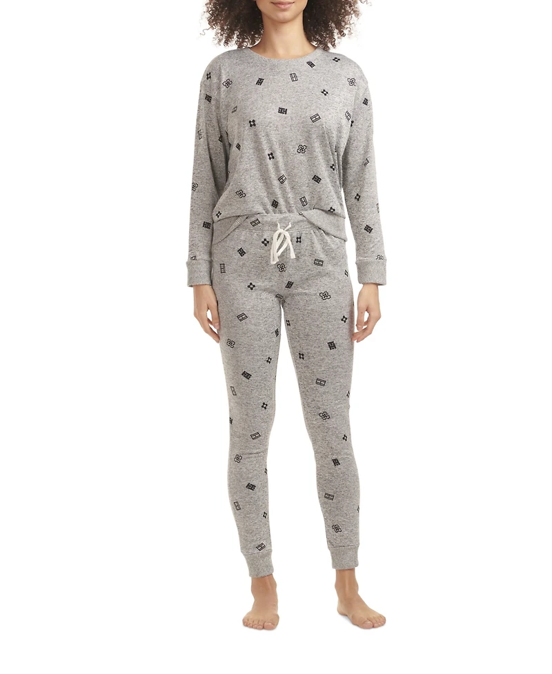 Tommy Hilfiger Women's Hacci Printed Pajama Set