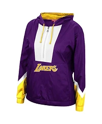 Women's Purple Los Angeles Lakers Half-Zip Windbreaker 2.0 Hoodie Jacket