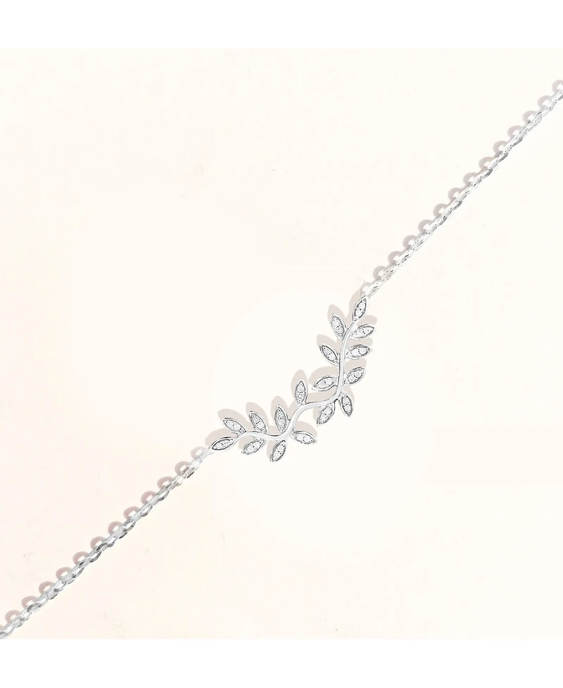 Diamond Vine Statement Necklace (1/4 ct. t.w.) in Sterling Silver, 18" + 2" extender