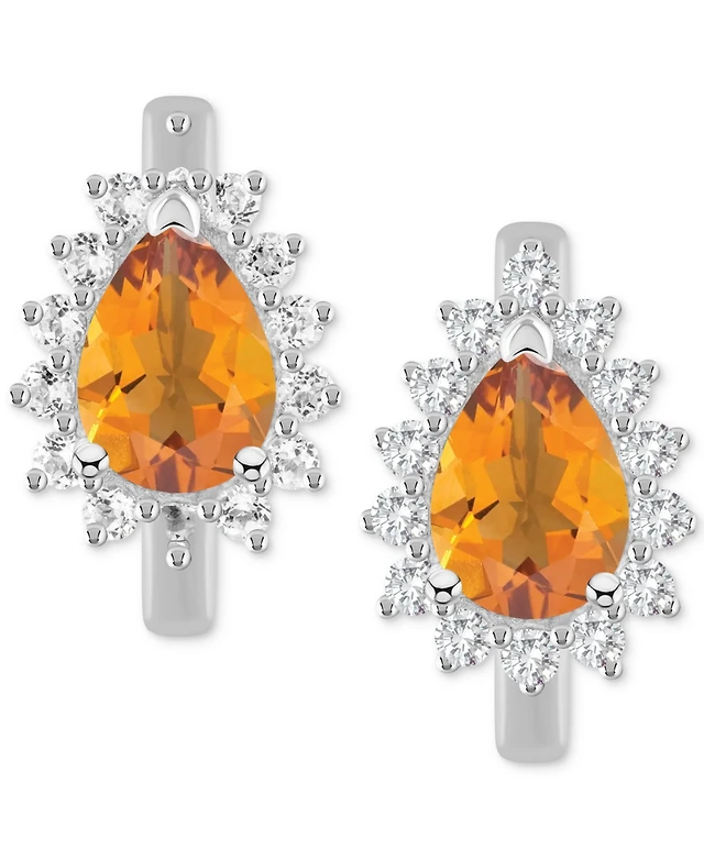 Shop Macy's Rhodolite Garnet Triple Teardrop Drop Earrings (1-3/4