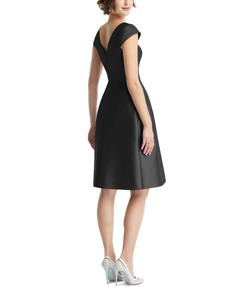 Alfred Sung Boat-Neck A-Line Dress