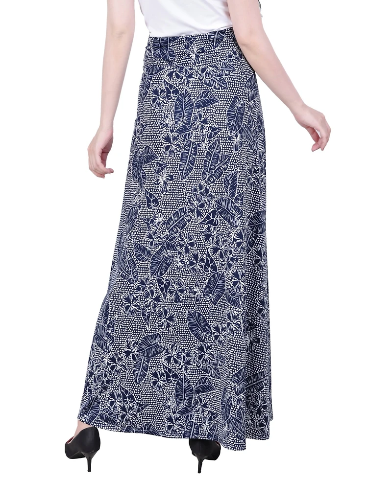 Ny Collection Petite Ring Faux Belt A Line Maxi Skirt