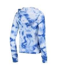 Women's Royal Los Angeles Dodgers Tie-Dye Fleece Full-Zip Hoodie