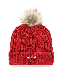 Women's Red Chicago Bulls Meeko Cuffed Knit Hat with Pom