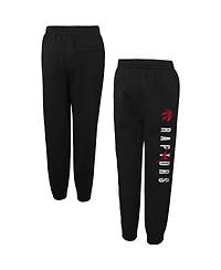 Big Boys Black Toronto Raptors Courtside Statement Edition Fleece Pants