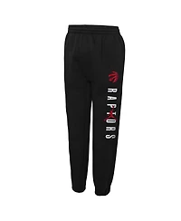 Big Boys Black Toronto Raptors Courtside Statement Edition Fleece Pants