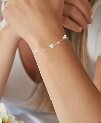 Cubic Zirconia Heart Cluster Chain Bracelet