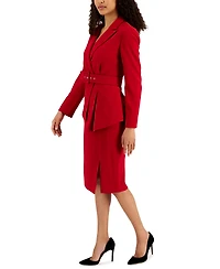 Tahari Asl Women's Asymmetrical Belted Jacket & Pencil Skirt Suit Set
