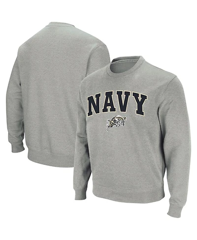 Colosseum Men's Navy Midshipmen Arch and Logo Crew Neck Sweatshirt