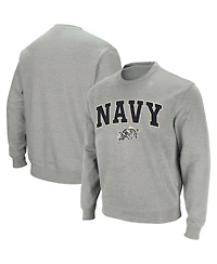 Colosseum Men's Navy Midshipmen Arch and Logo Crew Neck Sweatshirt