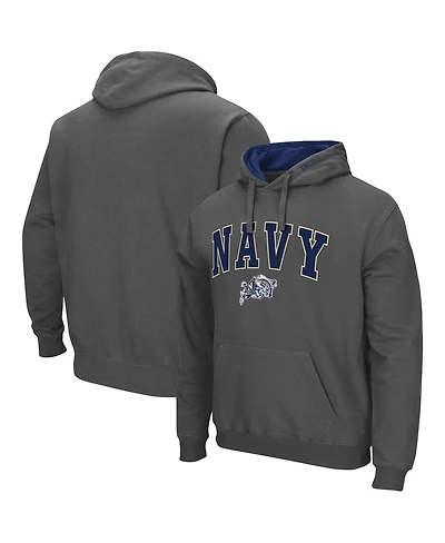 Men's Colosseum Navy Midshipmen Arch and Logo 3.0 Pullover Hoodie
