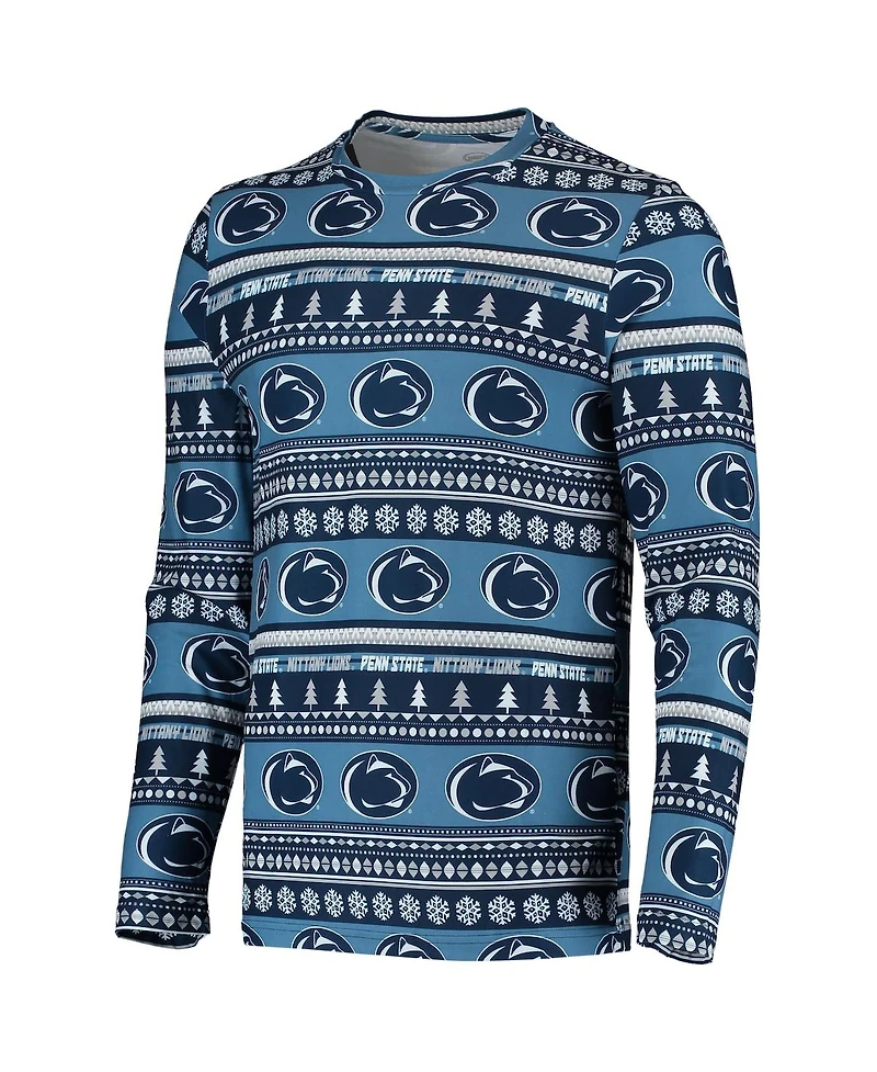 Men's Concepts Sport Navy Penn State Nittany Lions Ugly Sweater Knit Long Sleeve Top and Pant Set