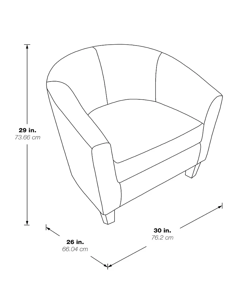 Ethan Fabric Tub Chair with Wood Legs