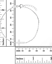 Cubic Zirconia East-West Cross Chain Bracelet in 14k Gold-Plated Sterling Silver