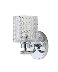 Spaulding Vintage-like -Light Pattern Glass Farmhouse Cottage Led Vanity Light
