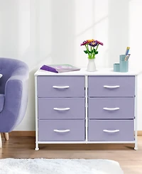 Sorbus 6 Drawers Dresser- Storage Unit with Steel Frame, Wood Top, Fabric Bins - for Bedroom, Closet