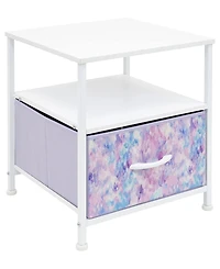 Sorbus 1 Drawers Nightstand with Shelf - Steel Frame, Wood Top & Easy Pull Fabric Bins - Perfect for Home, Bedroom, Office & College Dorm