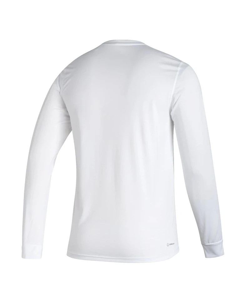 Men's adidas White Miami Hurricanes Touchdown Ring Creator Long Sleeve T-shirt