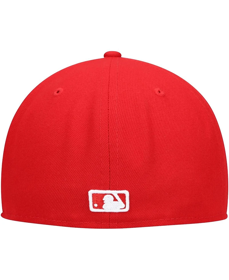 Men's New Era Red York Yankees Logo White 59FIFTY Fitted Hat