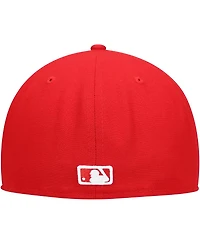 Men's New Era Red York Yankees Logo White 59FIFTY Fitted Hat