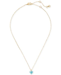 Kate Spade New York Gold-Tone Birthstone Heart Pendant Necklace, 16" + 3" extender